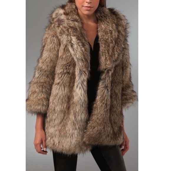 Burning Torch X Barneys New York Co Op Faux Fur Silk Coat M - Picture 2 of 9